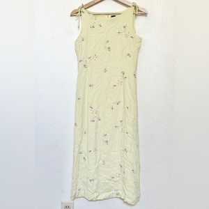 GAP Yellow Womens Floral Shift Dress Sleeveless Spring Summer MIDI Dress